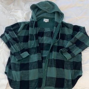 American Eagle hooded flannel